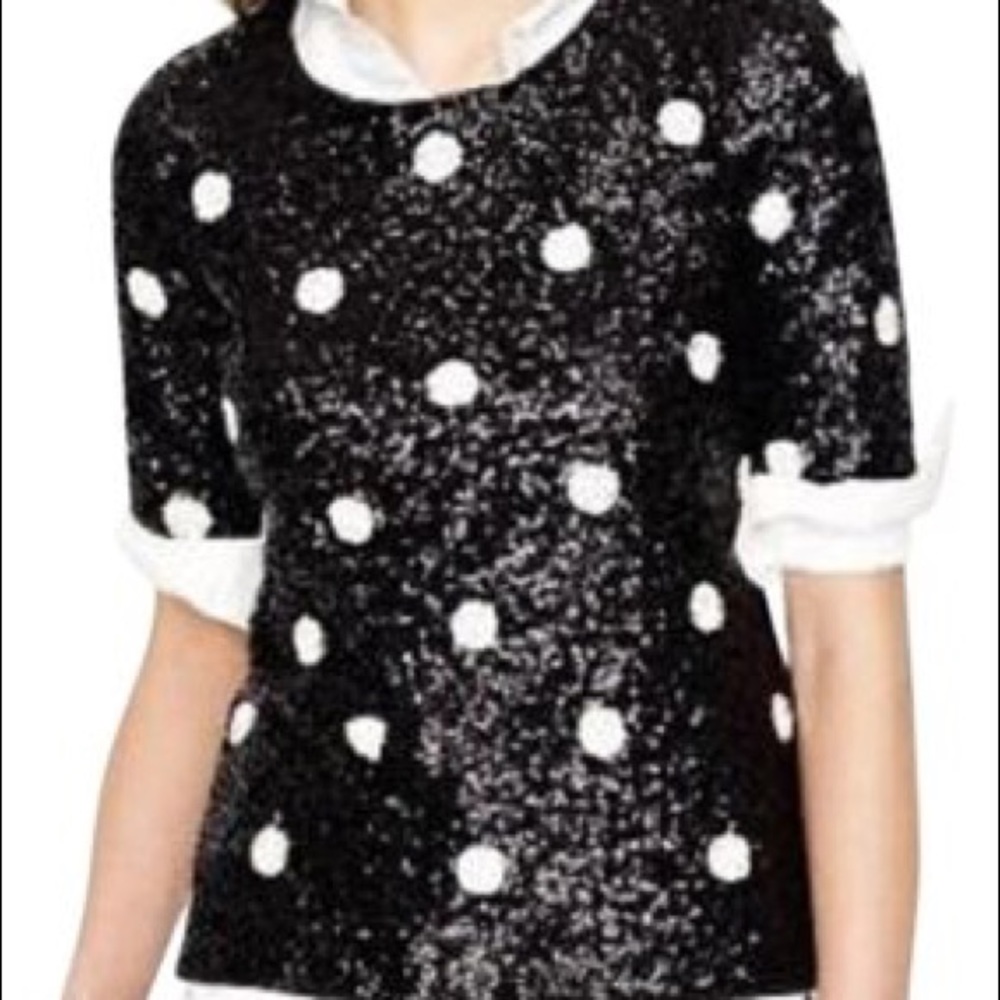 J Crew Sequin Top Polka Dot Sequin 28614 Sz XS
